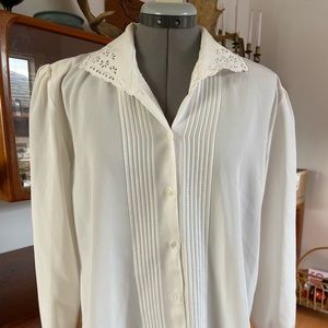 White pin tucked blouse